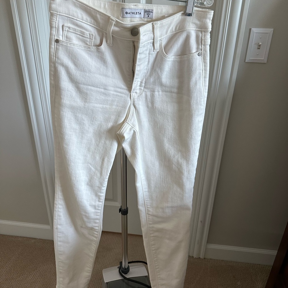 Athleta Cream Skinny Jeans